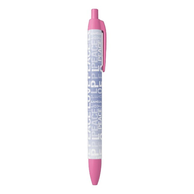 Purple White Peace Love Pen (Bottom (Vertical))