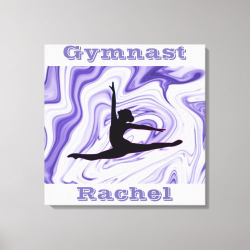 Purple  White Personalized Stretched Canvas Print