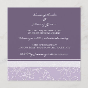Purple White Photo Engagement Party Invitations