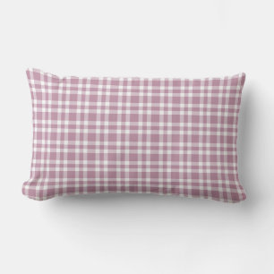 Purple White Plaid Pattern Lumbar Pillow