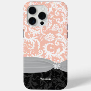 Purple White Plus Any Color Damask Printed Crystal iPhone 15 Pro Max Case