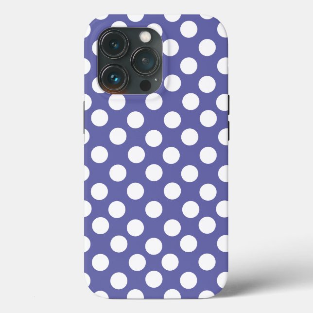 purple white polka dots periwinkle Case-Mate iPhone case (Back)