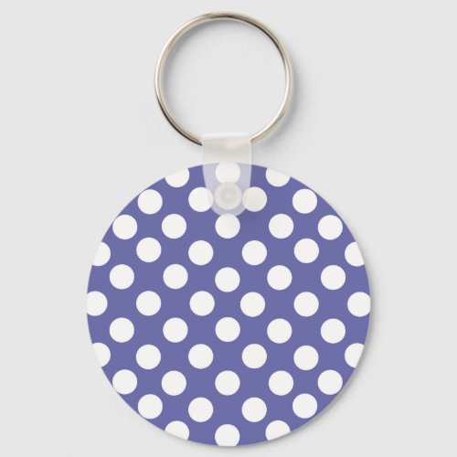 purple white polka dots periwinkle keychain