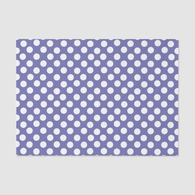 purple white polka dots periwinkle tissue paper (Front)