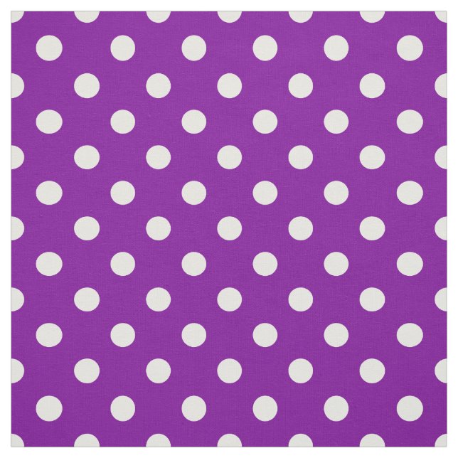 Purple White Polka Dots Textile Fabric (Swatch)