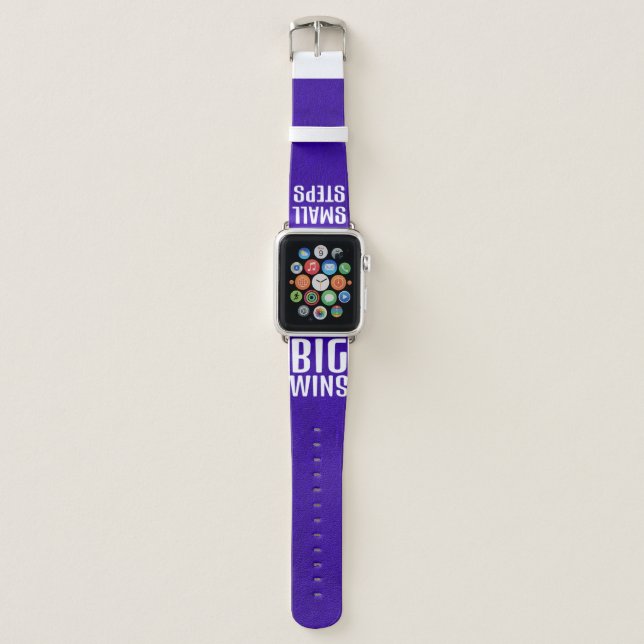 Purple & White quote  Apple Watch Band (Front)