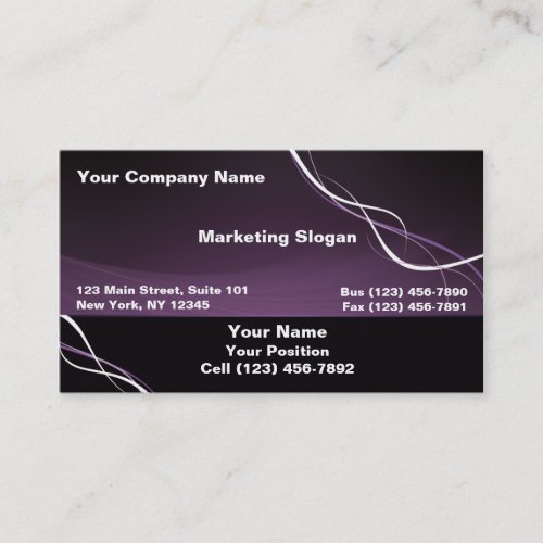 Purple White Ribbon Business Card Template