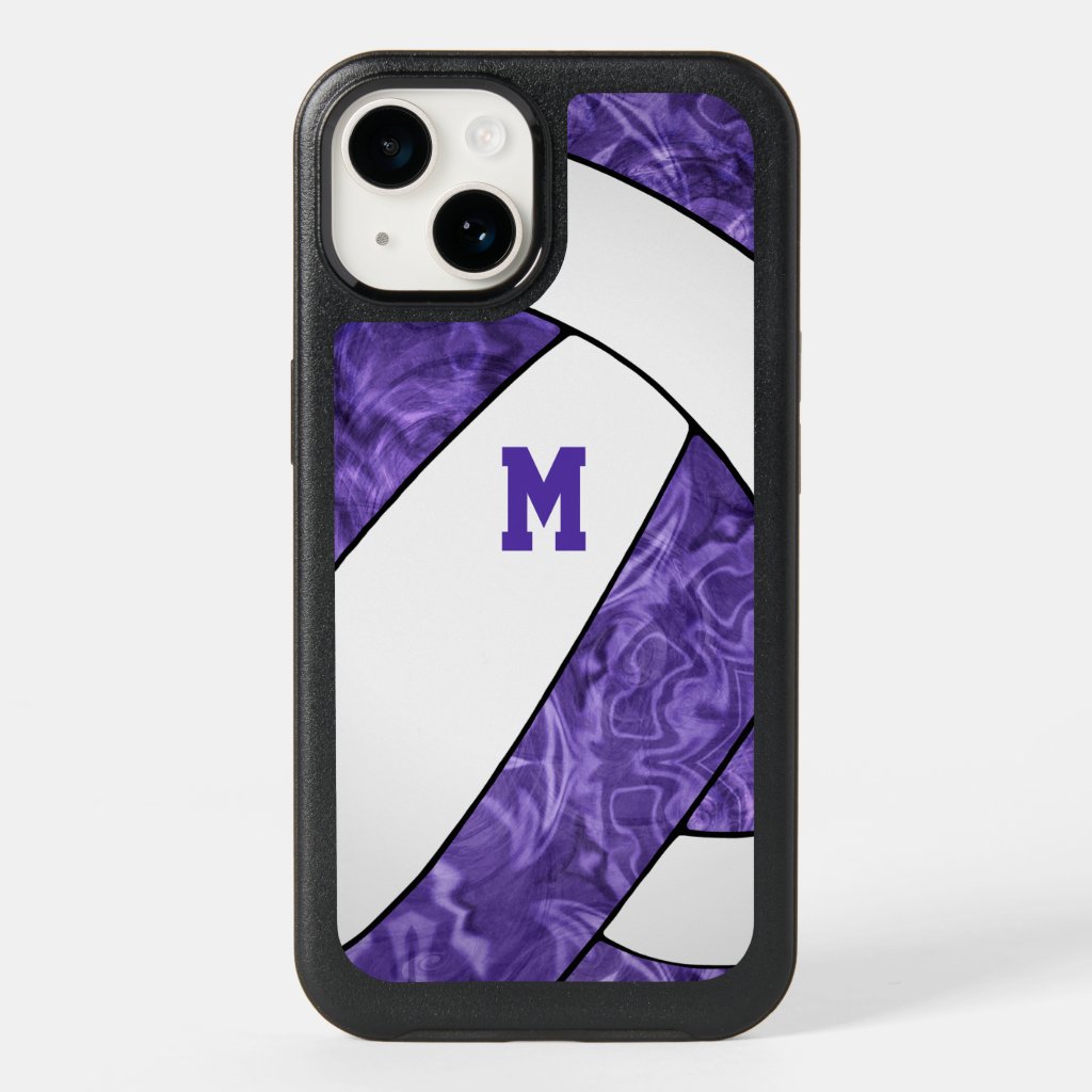 purple white school volleyball team colors girly OtterBox iPhone case