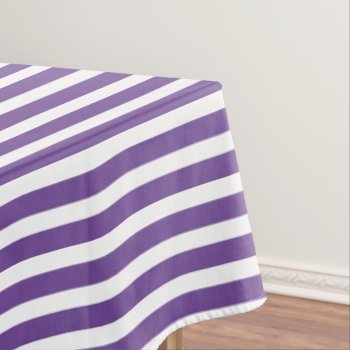 Purple/white Simple Stripes Pattern Tablecloth by NancyTrippPhotoGifts at Zazzle