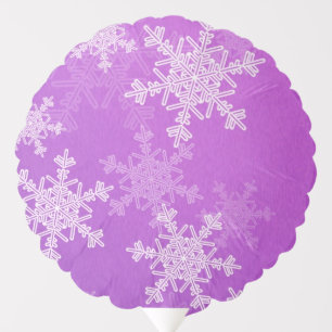 Purple White Snowflakes Minimalist Christmas Balloon