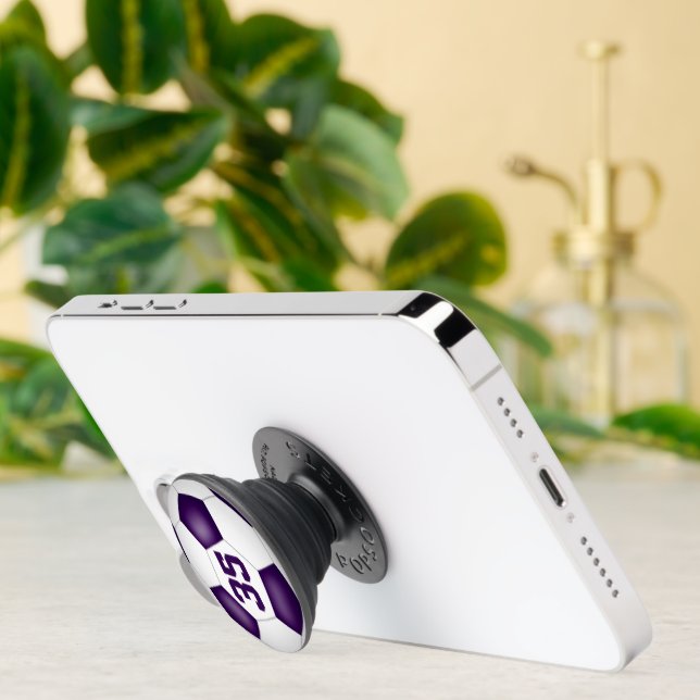 purple white soccer team colors boys girls  PopSocket (Insitu)