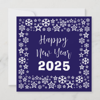 Purple white Square wish card with golden stars