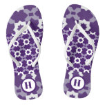 Purple White Star Geometry Pair of Flip Flops