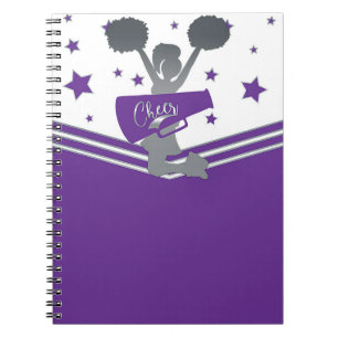 Purple & White Stars Cheer Cheer-leading Notebook