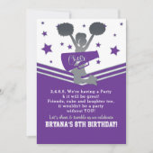 Purple & White Stars Cheer Cheer-leading Party Invitation (Front)