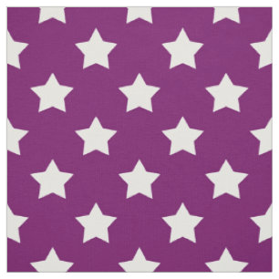 Purple White Stars Pattern Decorative Textile Fabric