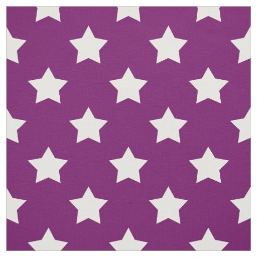 Purple White Stars Pattern Decorative Textile Fabric