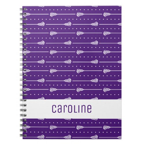 Purple White Sticks and Dotted Lines Pattern Notebook