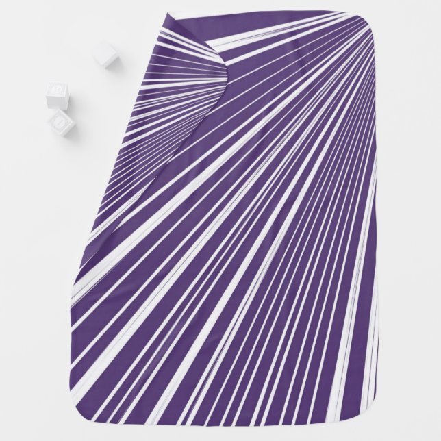 Purple White Stripe Baby Blanket (In Situ)