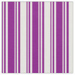[ Thumbnail: Purple & White Striped/Lined Pattern Fabric ]