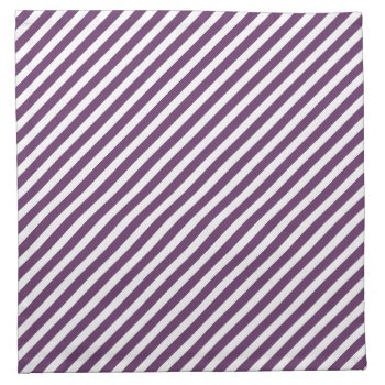 Purple & White Striped Pattern Cloth Napkin by EnduringMoments at Zazzle