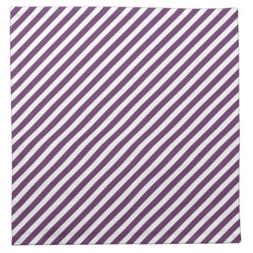 Purple  White Striped Pattern Cloth Napkin