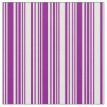 [ Thumbnail: Purple & White Striped Pattern Fabric ]