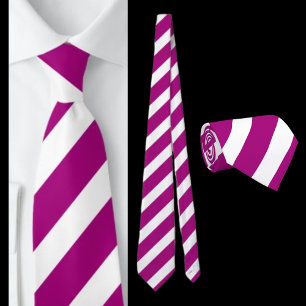 Purple White Striped Pattern          Neck Tie