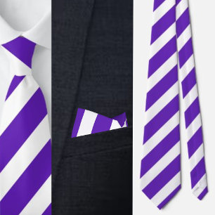 Purple White Striped Pattern          Neck Tie