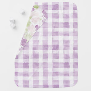 Purple White Stripes Baby Shower Blanket