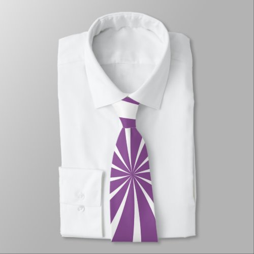 Purple  White Sunray Pattern Neck Tie