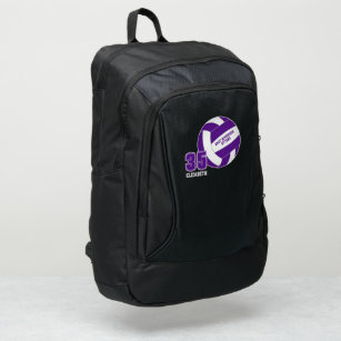 purple white team colors kids teens volleyball port authority® backpack