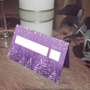 Purple white tis the season to be married escort place card