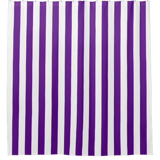 Purple White Vertical Stripe NL #0 Shower Curtain (Front)