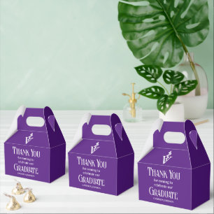 Purple White Veterinary School Graduation Party Favor Boxes