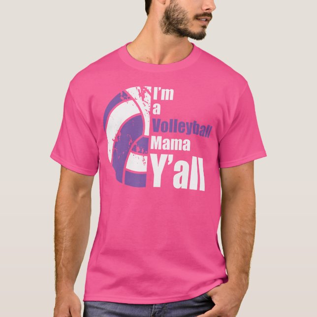 Purple White Volleyball Mom Funny Mothers Sports F T-Shirt (Front)