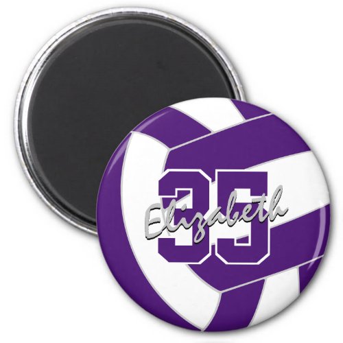purple white volleyball team colors gifts magnet