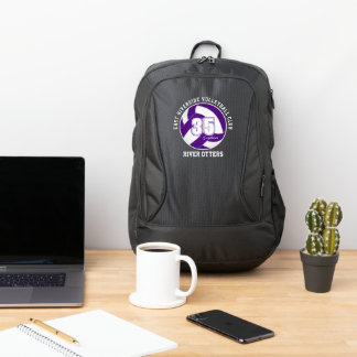 purple white volleyball team colors player name port authority® backpack