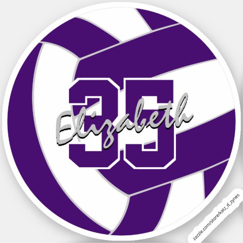 purple white volleyball team colors  sticker
