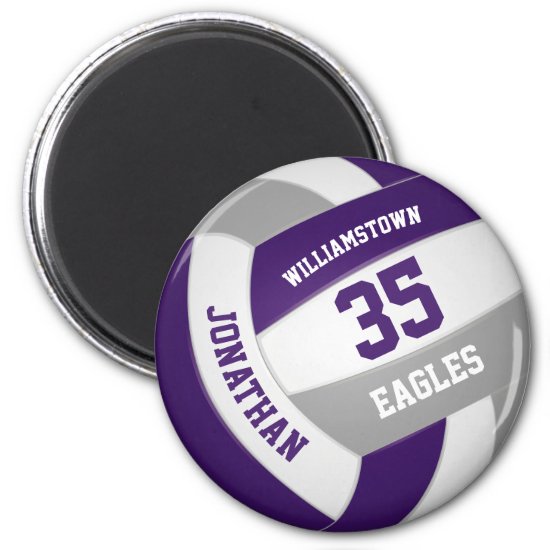 purple gray volleyball team colors magnet
