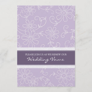 Purple White Wedding Vow Renewal Invitations