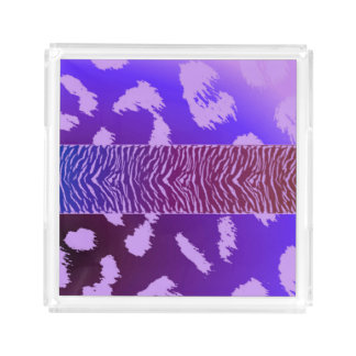 Purple Wild Animal Fur Pattern Acrylic Tray