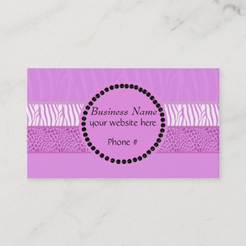 Purple Wild Animal Print Business Card