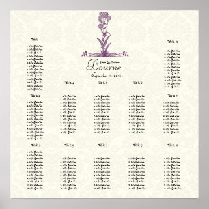 Purple Wild Flower Branch Seating Chart