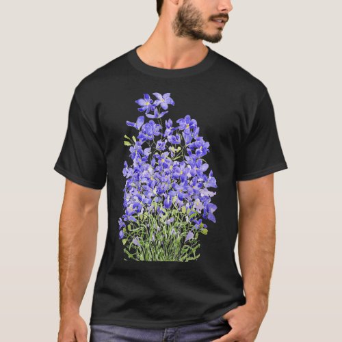 purple wild flower watercolor painting T_Shirt
