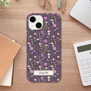 Purple Wild Flowers Case-Mate iPhone 14 Case