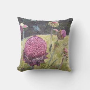 Purple Wild Flowers Throw Pillow