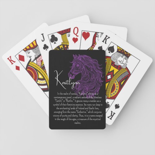 Purple Wild Horse Name Playing Cards