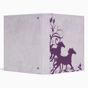Purple Wild Horses 3 Ring Binder