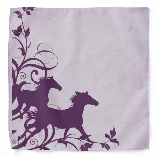 Purple Wild Horses Bandana (Front)